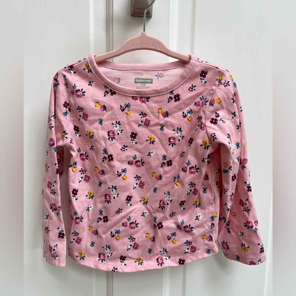 NWOT Garanimals 24M Pink, Maroon, White, and Yellow Floral Girls Long Sleeve Top
